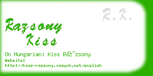 razsony kiss business card
